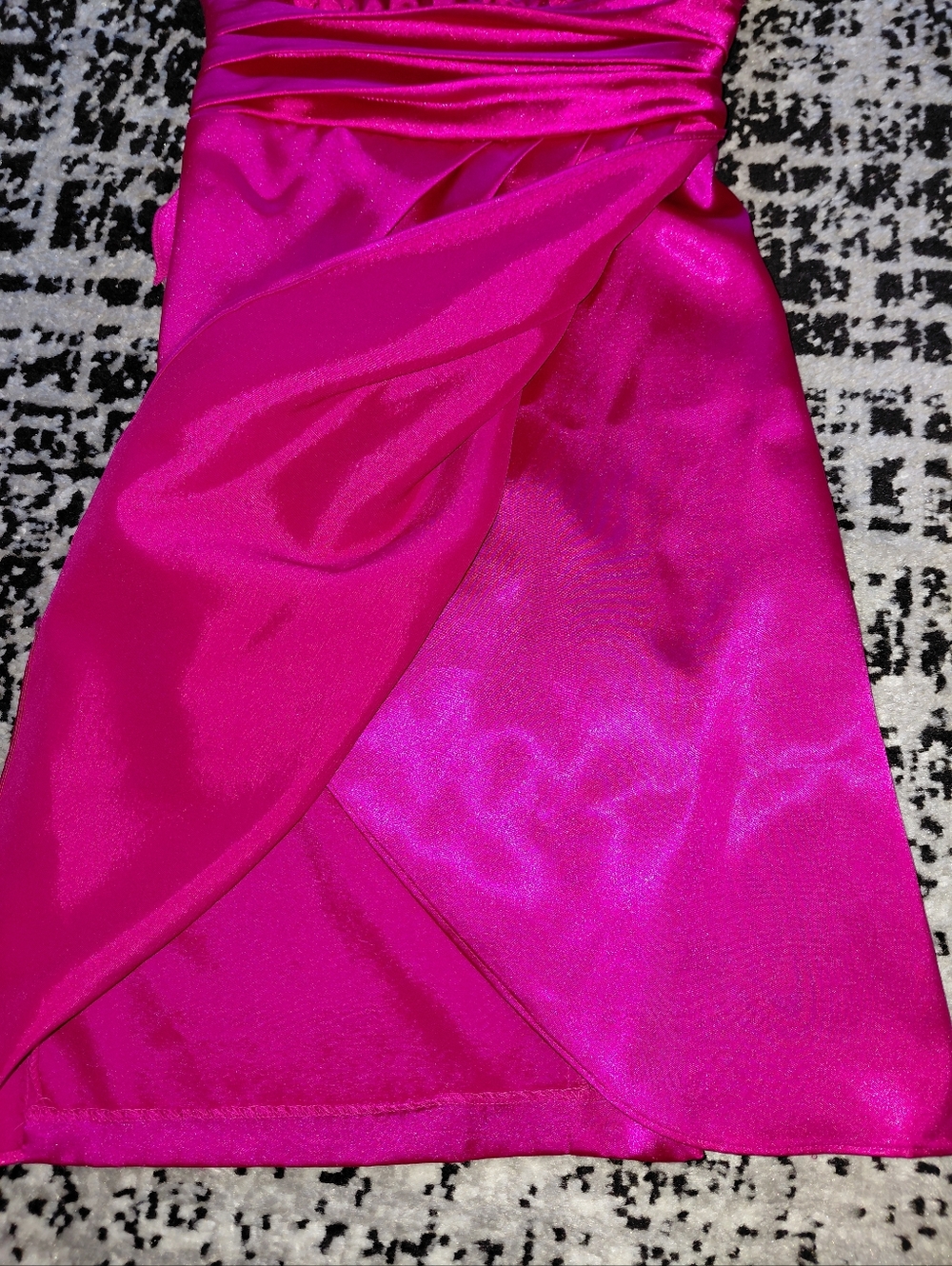 Speechless Fuchsia Homecoming One Shoulder Mini Dress Rosette Detail Size 1 NWOT - Picture 6 of 14
